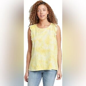 NWT Knox Rose Tank Top Tie Dye Yellow Size Small